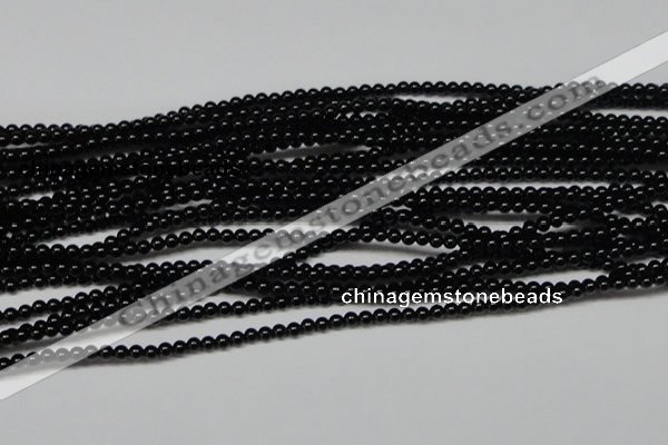 CAB720 15.5 inches 3mm round black agate gemstone beads wholesale