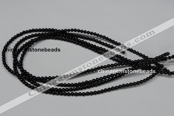 CAB721 15.5 inches 4mm round black agate gemstone beads wholesale