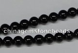 CAB723 15.5 inches 6mm round black agate gemstone beads wholesale