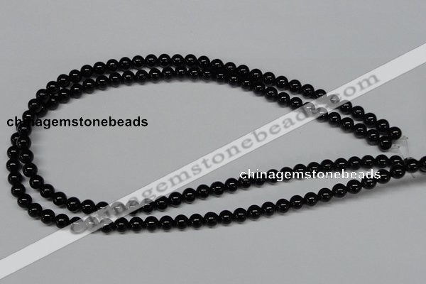 CAB723 15.5 inches 6mm round black agate gemstone beads wholesale