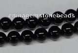 CAB724 15.5 inches 8mm round black agate gemstone beads wholesale