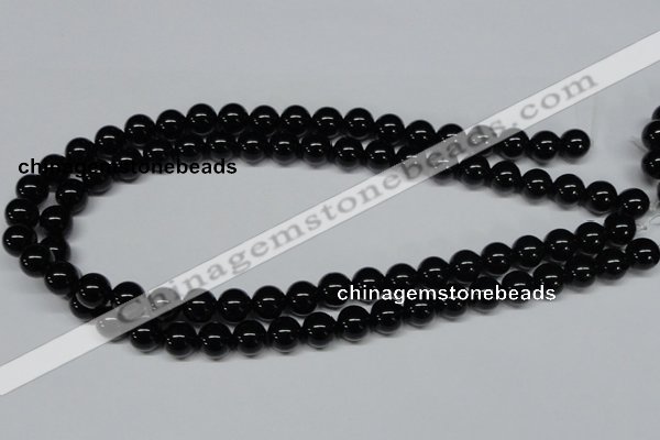 CAB725 15.5 inches 10mm round black agate gemstone beads wholesale