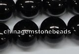 CAB729 15.5 inches 18mm round black agate gemstone beads wholesale