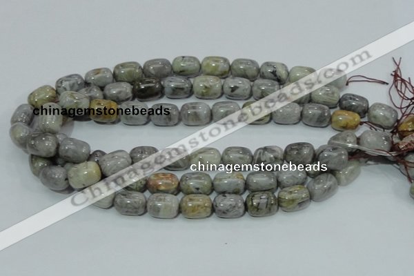 CAB73 15.5 inches 12*16mm egg-shaped silver needle agate beads