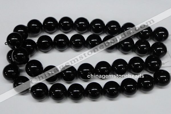 CAB730 15.5 inches 20mm round black agate gemstone beads wholesale