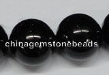 CAB731 15.5 inches 22mm round black agate gemstone beads wholesale