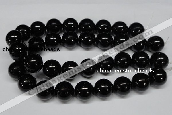 CAB731 15.5 inches 22mm round black agate gemstone beads wholesale