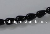 CAB733 15.5 inches 7*10mm teardrop black agate gemstone beads