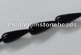 CAB734 15.5 inches 6*16mm teardrop black agate gemstone beads