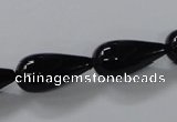 CAB739 15.5 inches 10*22mm teardrop black agate gemstone beads