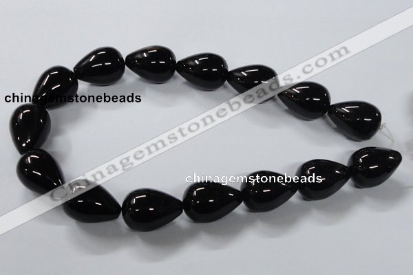 CAB742 15.5 inches 18*24mm teardrop black agate gemstone beads