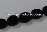 CAB750 15.5 inches 10*12mm oval black agate gemstone beads