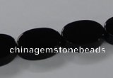 CAB751 15.5 inches 13*18mm oval black agate gemstone beads