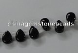 CAB752 15.5 inches 6*8mm top-drilled flat teardrop black agate beads