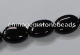 CAB758 15.5 inches 12*16mm oval black agate gemstone beads wholesale
