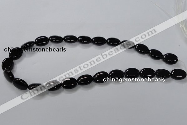 CAB758 15.5 inches 12*16mm oval black agate gemstone beads wholesale