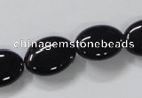 CAB759 15.5 inches 13*18mm oval black agate gemstone beads wholesale