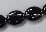 CAB761 15.5 inches 15*20mm oval black agate gemstone beads wholesale