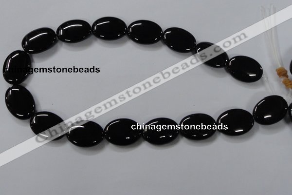 CAB762 15.5 inches 18*25mm oval black agate gemstone beads wholesale