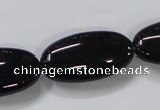 CAB763 15.5 inches 15*30mm oval black agate gemstone beads wholesale