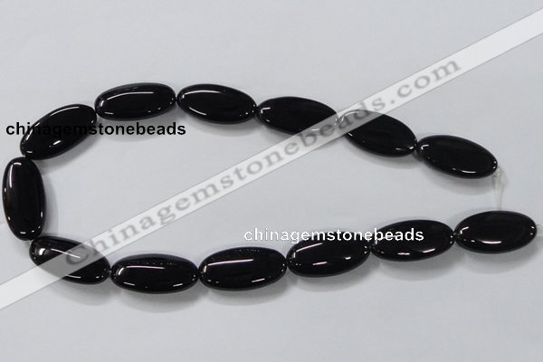 CAB763 15.5 inches 15*30mm oval black agate gemstone beads wholesale