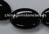 CAB764 15.5 inches 22*30mm oval black agate gemstone beads wholesale