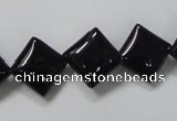 CAB766 15.5 inches 12*12mm diamond black agate gemstone beads