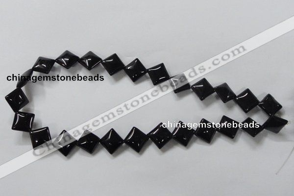 CAB766 15.5 inches 12*12mm diamond black agate gemstone beads