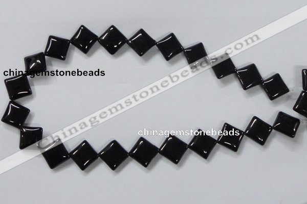 CAB767 15.5 inches 14*14mm diamond black agate gemstone beads