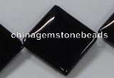 CAB768 15.5 inches 25*25mm diamond black agate gemstone beads