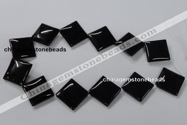 CAB768 15.5 inches 25*25mm diamond black agate gemstone beads