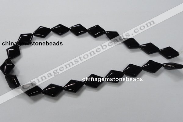 CAB769 15.5 inches 15*20mm rhombic black agate gemstone beads