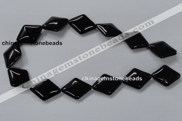 CAB770 15.5 inches 22*30mm rhombic black agate gemstone beads