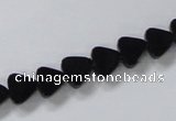 CAB774 15.5 inches 8*8mm triangle black agate gemstone beads