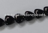 CAB775 15.5 inches 10*10mm triangle black agate gemstone beads