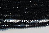 CAB780 15.5 inches 2mm faceted round black agate gemstone beads