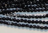 CAB781 15.5 inches 3mm faceted round black agate gemstone beads