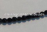 CAB783 15.5 inches 5mm faceted round black agate gemstone beads