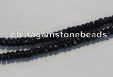 CAB785 15.5 inches 2*4mm faceted rondelle black agate gemstone beads