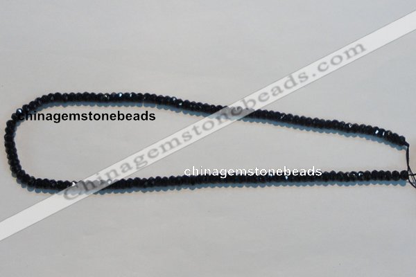 CAB786 15.5 inches 3*5mm faceted rondelle black agate gemstone beads