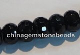 CAB787 15.5 inches 10*14mm faceted rondelle black agate gemstone beads