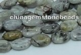 CAB79 15.5 inches 8*12mm oval silver needle agate gemstone beads