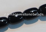 CAB820 15.5 inches 13*18mm drum black agate gemstone beads wholesale