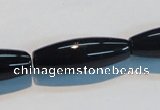 CAB821 15.5 inches 10*30mm rice black agate gemstone beads wholesale