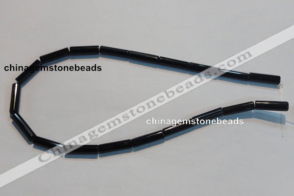 CAB823 15.5 inches 6*20mm column black agate gemstone beads