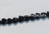 CAB824 15.5 inches 6*6mm faceted heart black agate gemstone beads