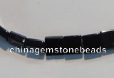 CAB825 15.5 inches 8*8mm square black agate gemstone beads wholesale