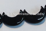 CAB826 15.5 inches 10*20mm moon black agate gemstone beads wholesale