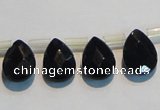 CAB828 10*14mm top-drilled teardrop black agate gemstone beads