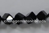 CAB831 15.5 inches 8*8mm cube black agate gemstone beads wholesale